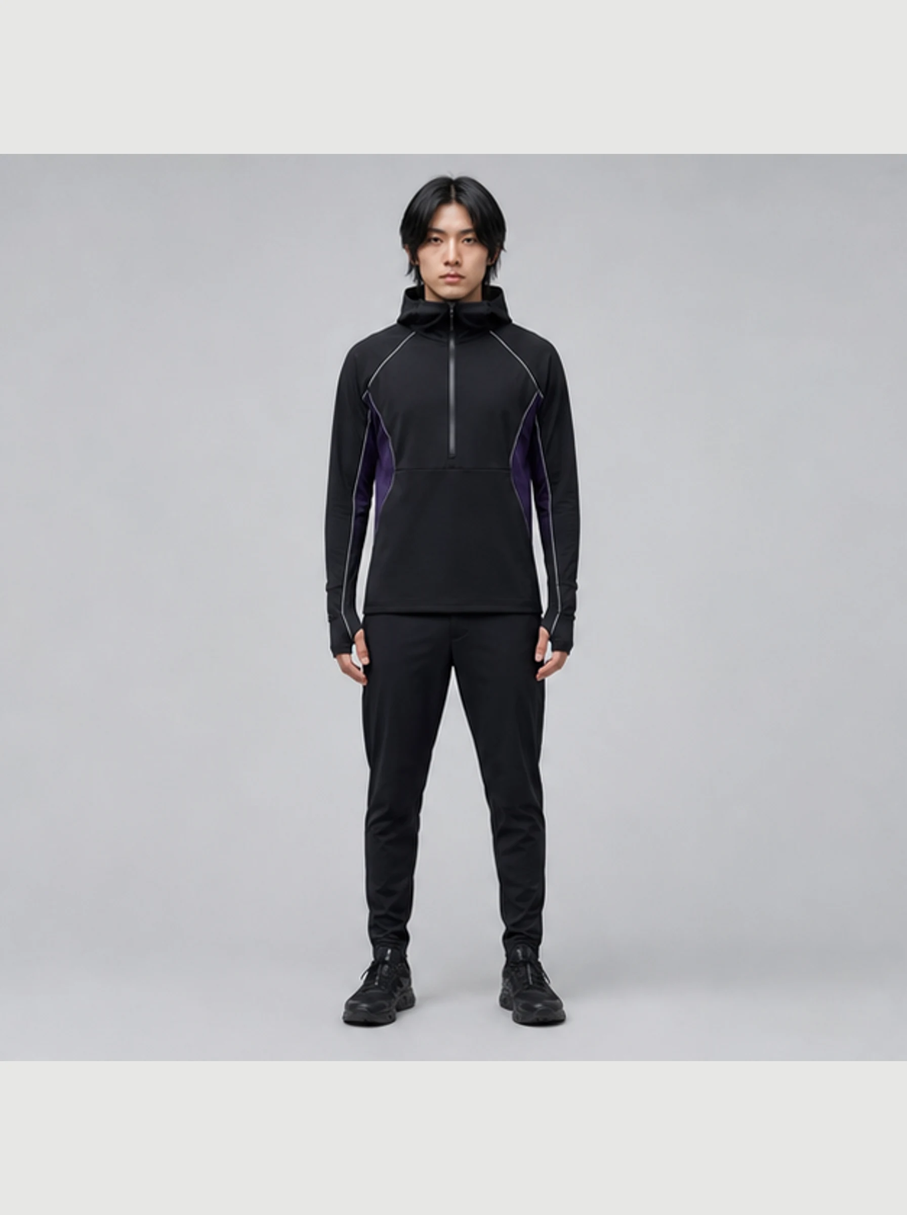 Vanta Mask Hoodie front view - Clothixpack technical hoodie