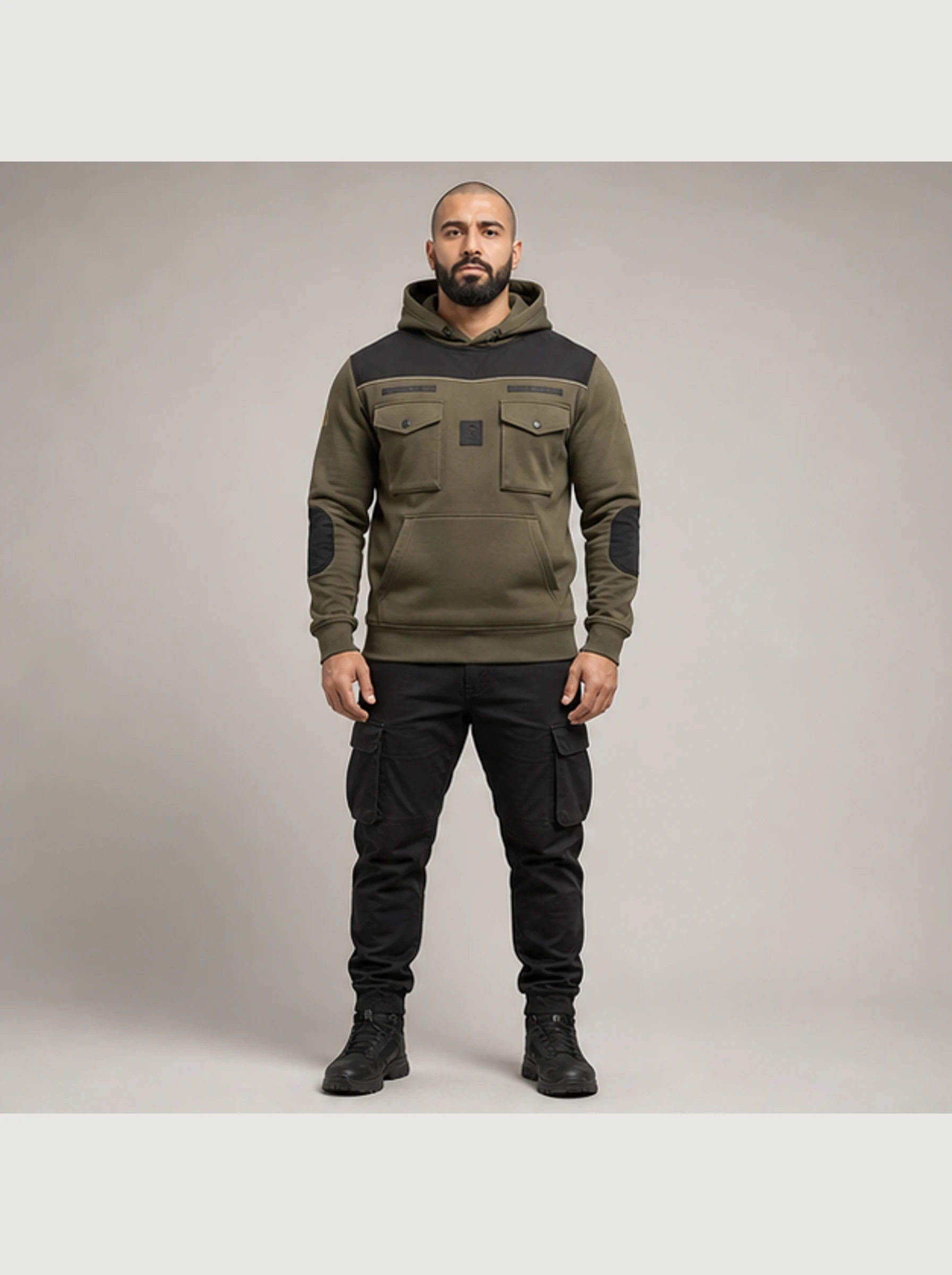 Field Modular Hoodie front view - Clothixpack technical hoodie