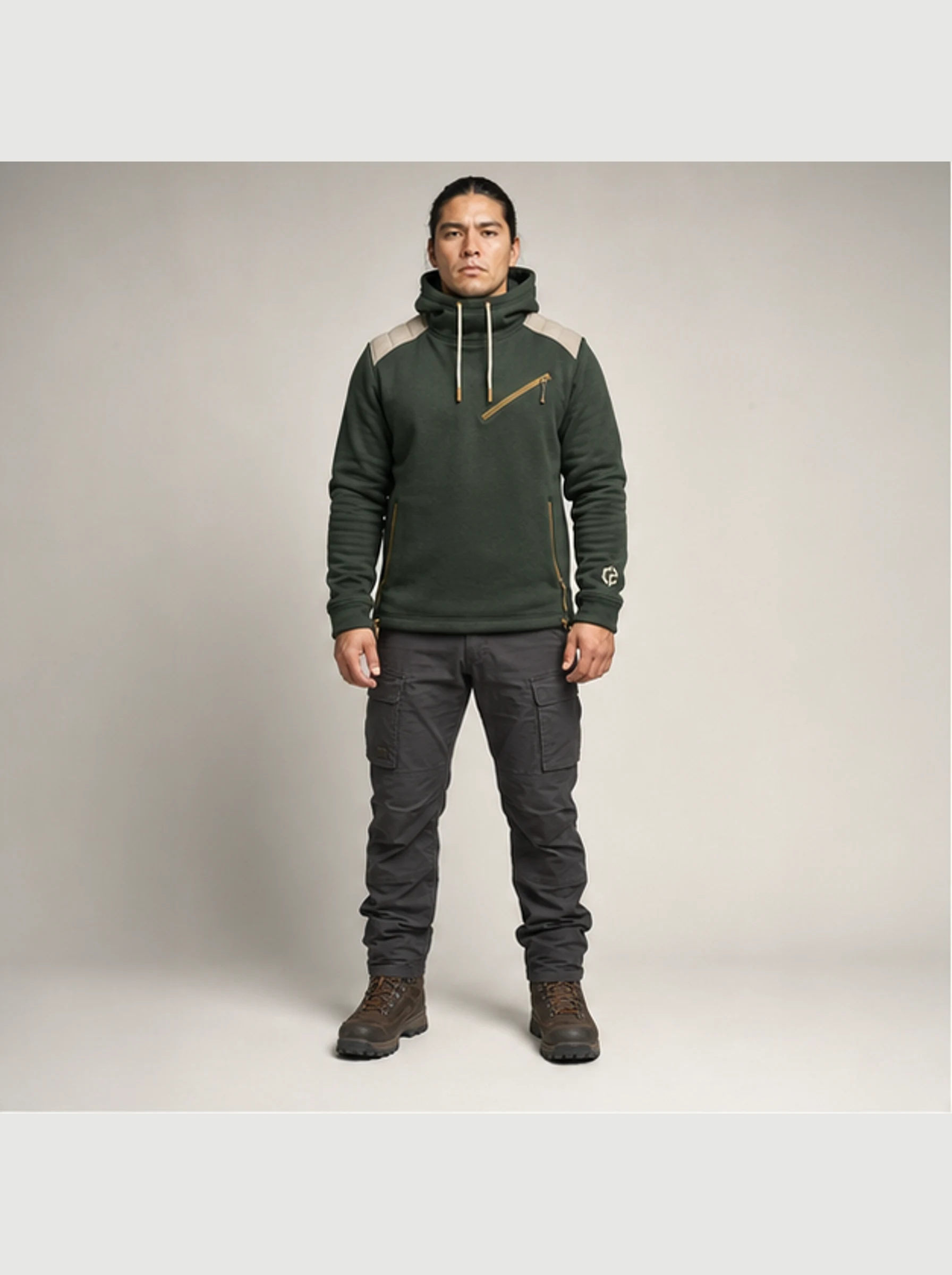 Cedar Thermal Hoodie front view - Clothixpack technical hoodie