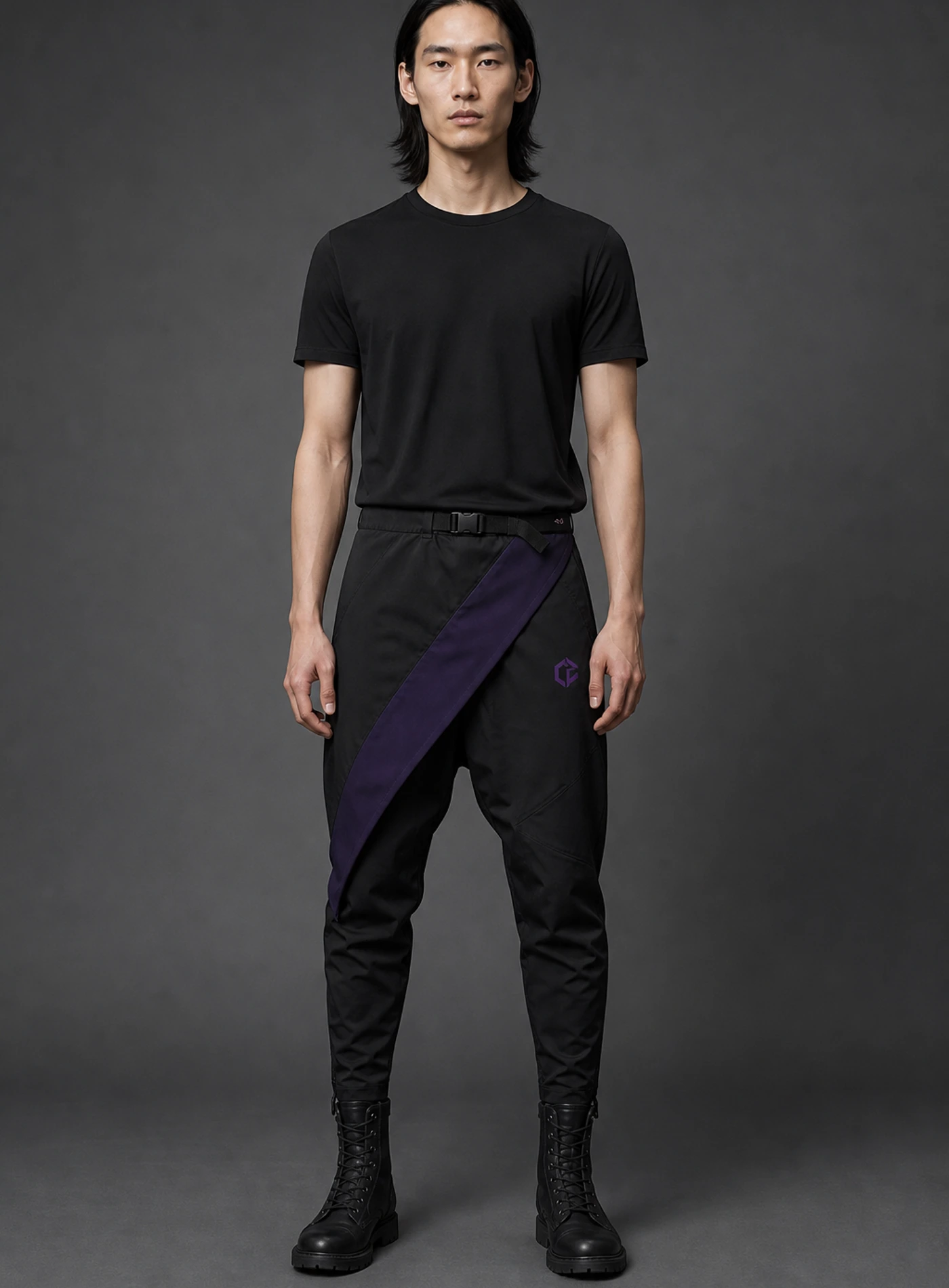 Meridian Drop-Crotch Pant front view on model