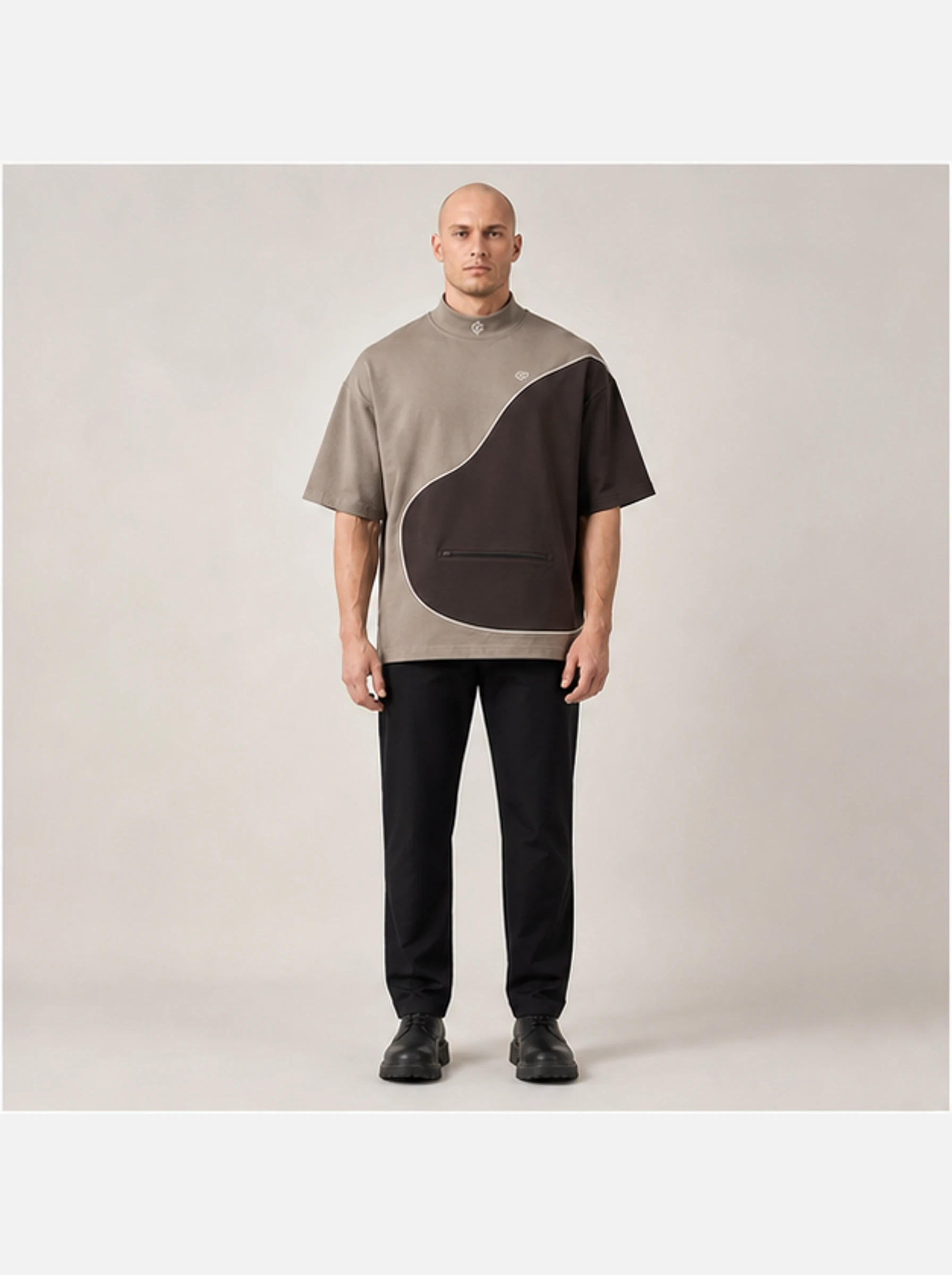 Plinth Mock Tee front view - Clothixpack technical shirt