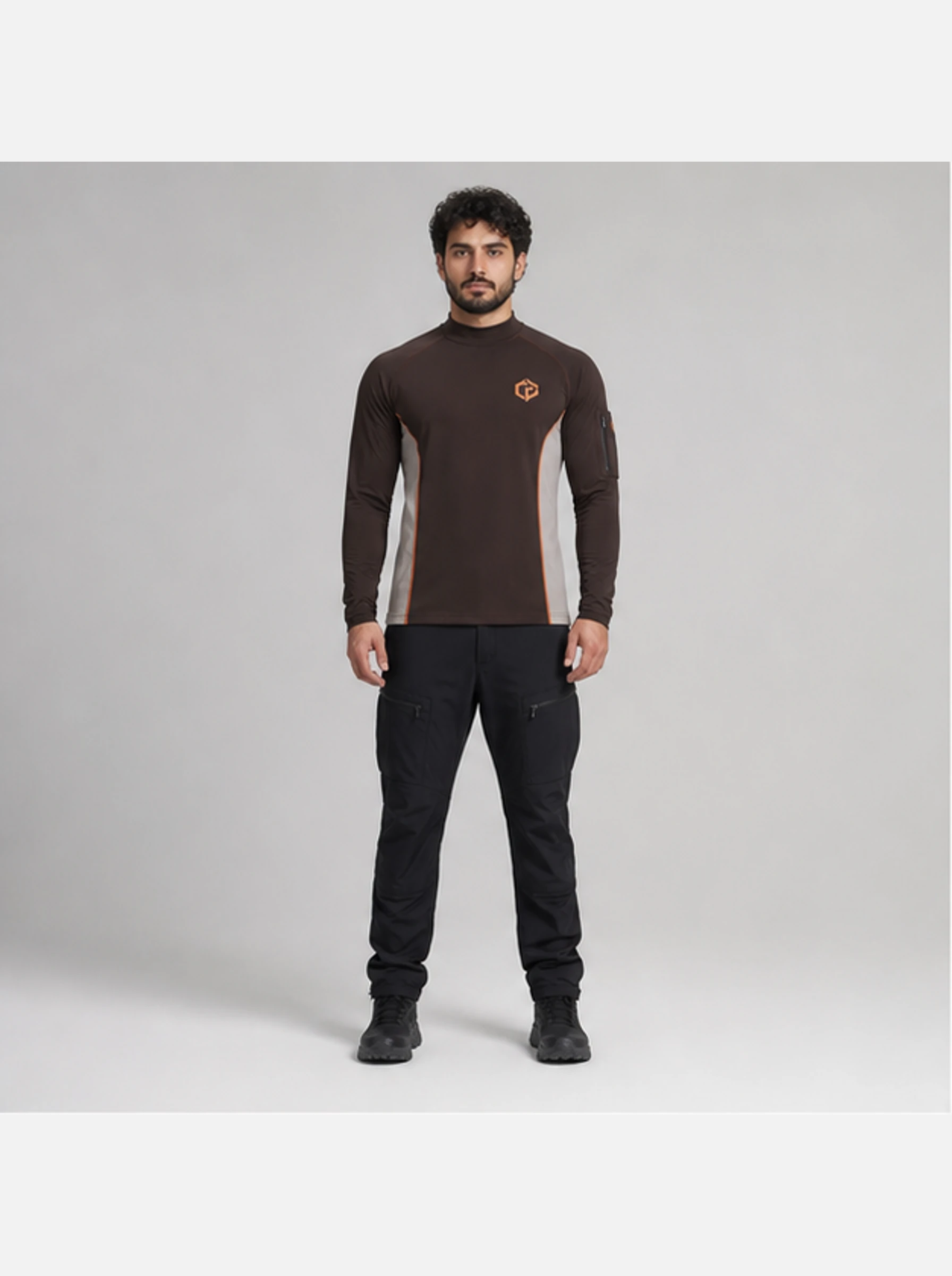 Contour Mock Longsleeve front view - Clothixpack technical shirt