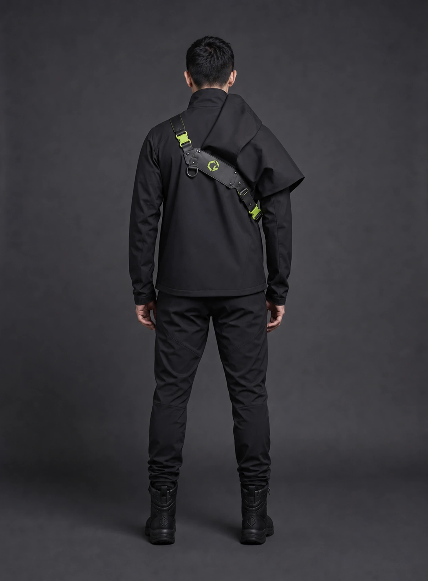 Rift Waterproof Vest back view with its distinct Clothixpack campaign model