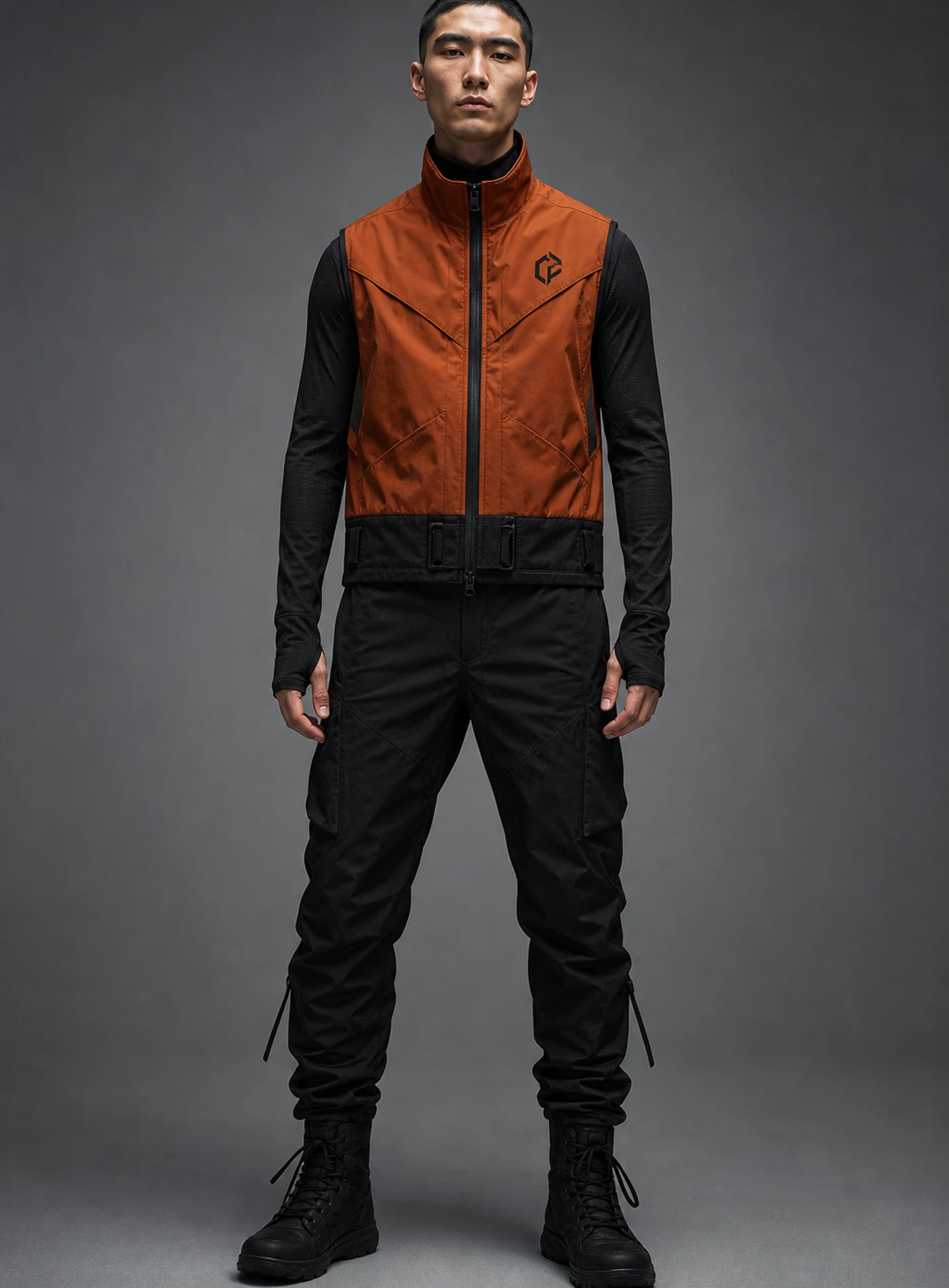 Rust Belt Vest front view - Clothixpack unique techwear vest product image